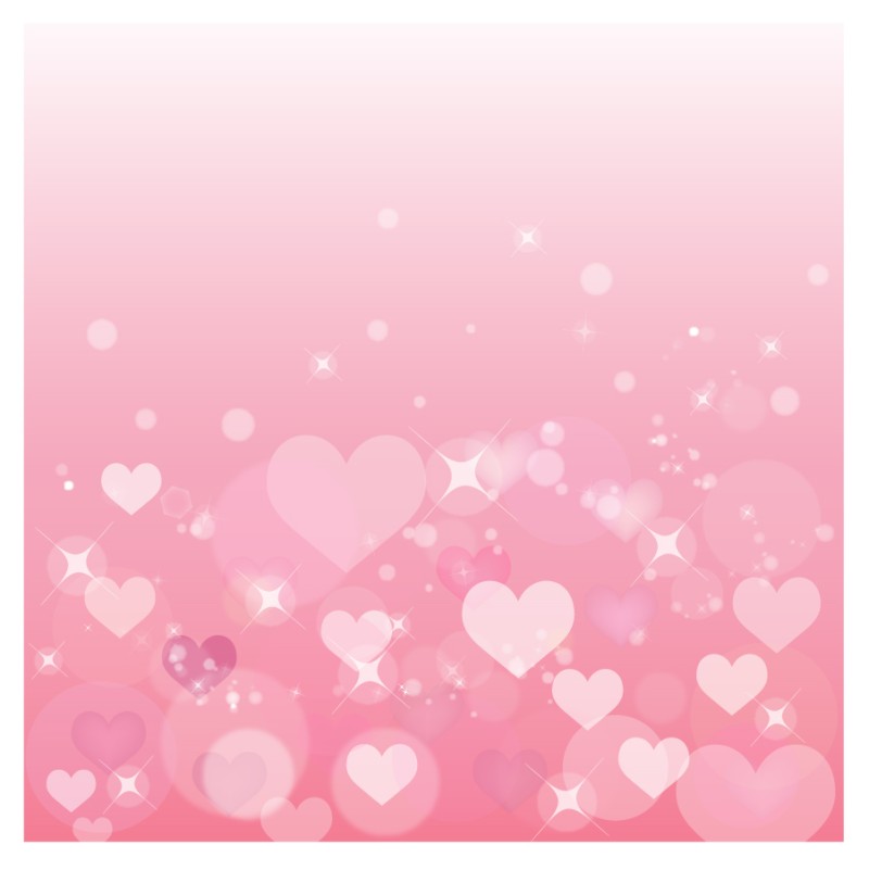 淡いピンク色ハートの背景 Pink heart background イラスト素材